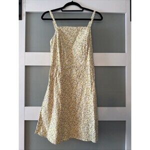 Old Navy Ditsy Floral Linen-Blend Fit&Flare Cami Sundress Yellow Flowers Small